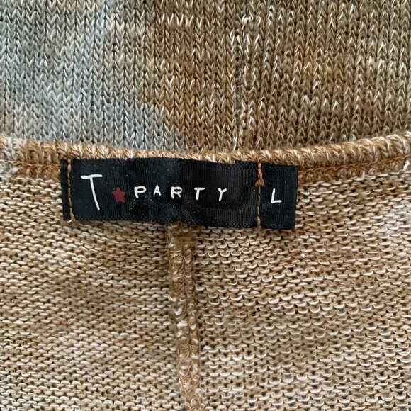 T Party Slouchy Knit Top Tie Die BOHO Lagenlook Sz L #23J - Picture 7 of 8